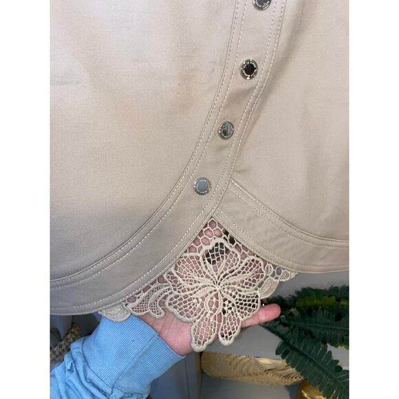 NWT size 0 Utility Lace Boot Cobblestone Tan WHBM WHITE HOUSE BLACK MARKET Skirt - Picture 6 of 11